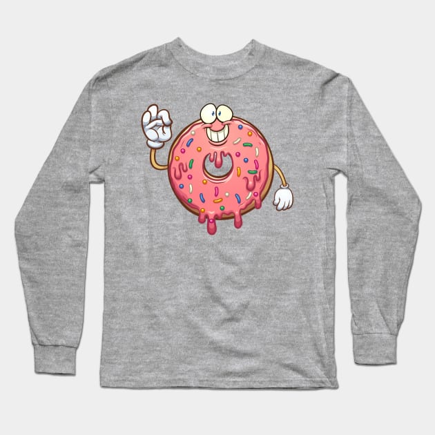 Cartoon donut Long Sleeve T-Shirt by memoangeles